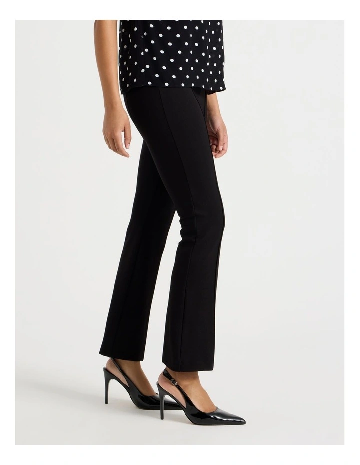 Ponte Flare Legging With Split Hem in Black image 7