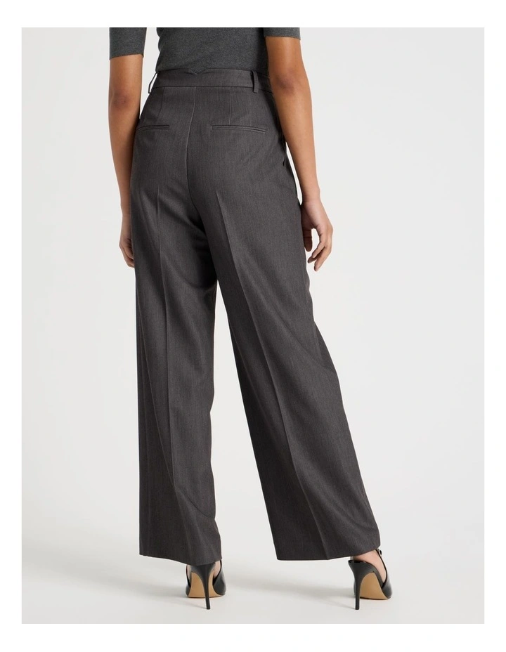 Double Pleat Wide Pants in Charcoal image 6