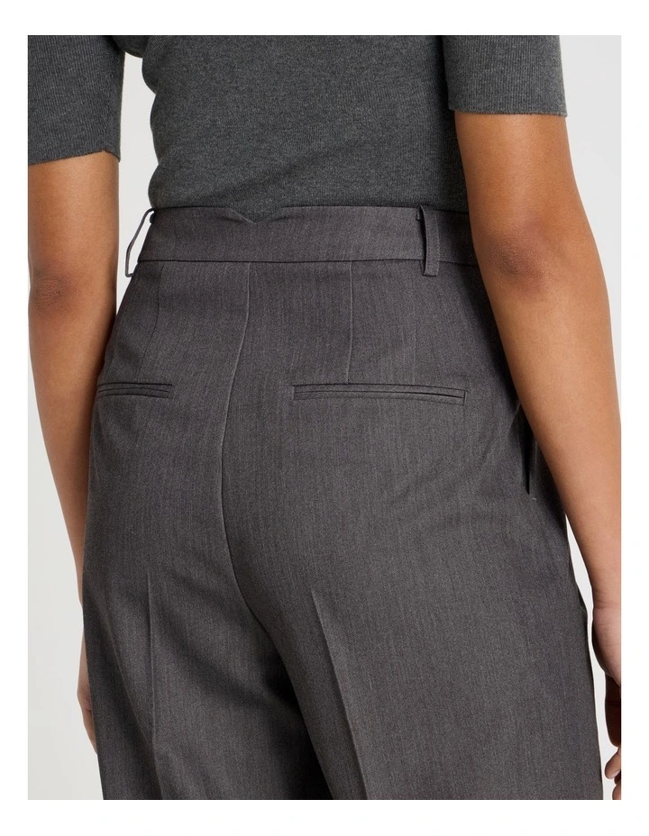 Double Pleat Wide Pants in Charcoal image 7