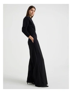 Double Pleat Wide Pants in Black