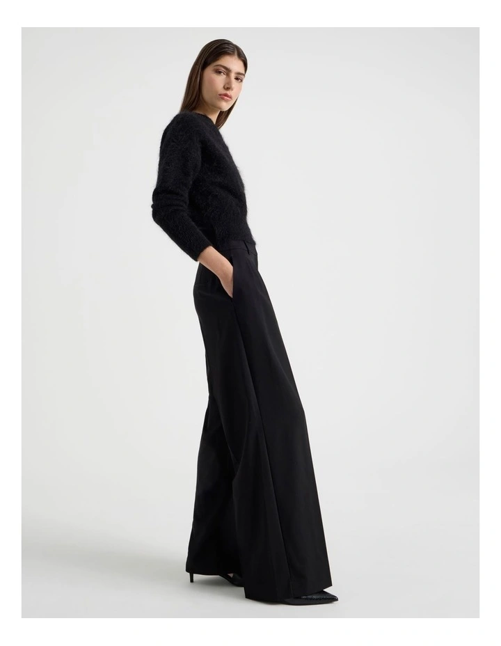Double Pleat Wide Pants in Black image 1
