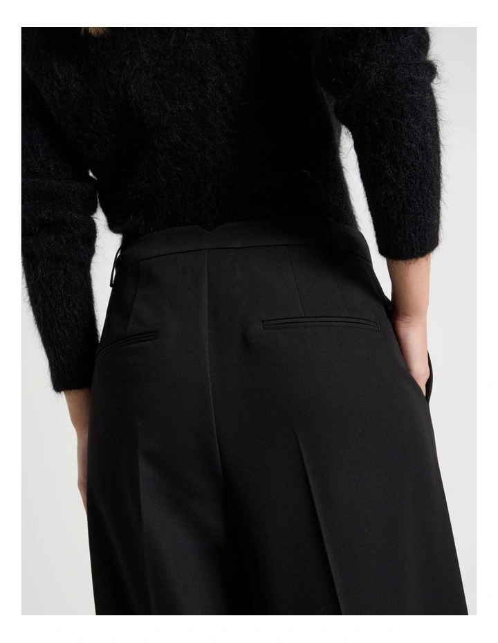 Double Pleat Wide Pants in Black image 6