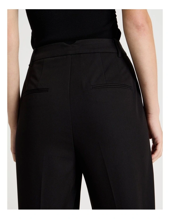 Double Pleat Wide Pants in Black image 7