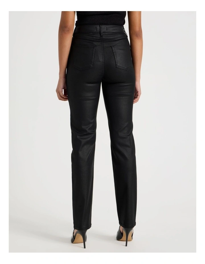 Straight Leg Coated Jean in Black image 6