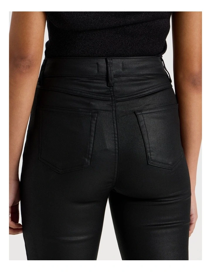 Straight Leg Coated Jean in Black image 7