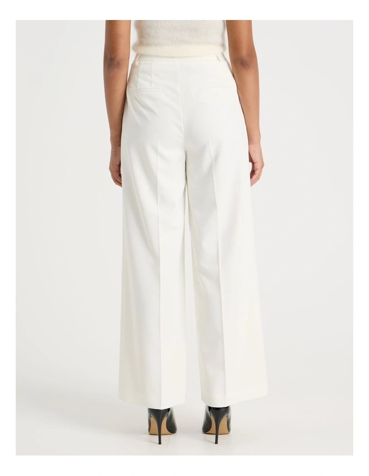 Double Pleat Wide Pants in Ivory image 6