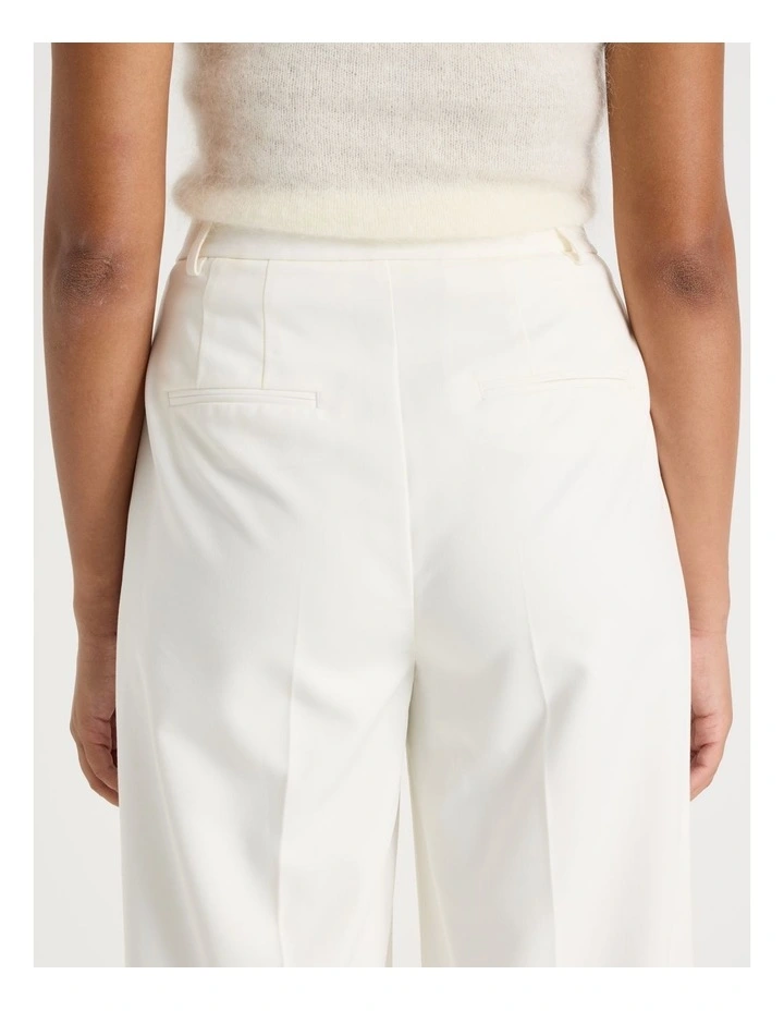 Double Pleat Wide Pants in Ivory image 7