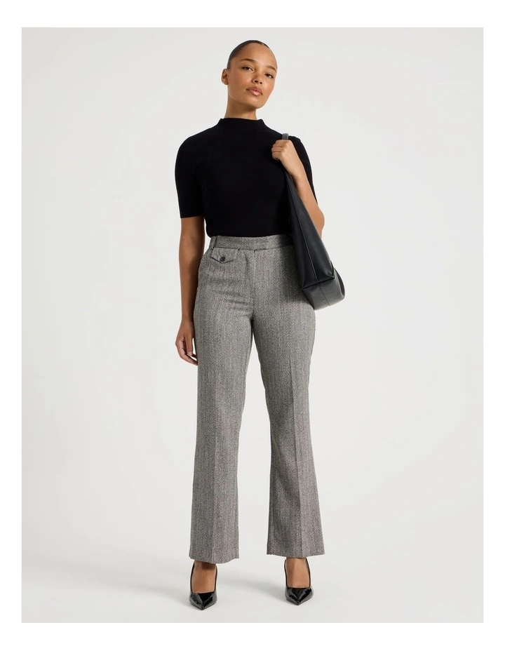 Herringbone Bootcut Pant in Grey image 1