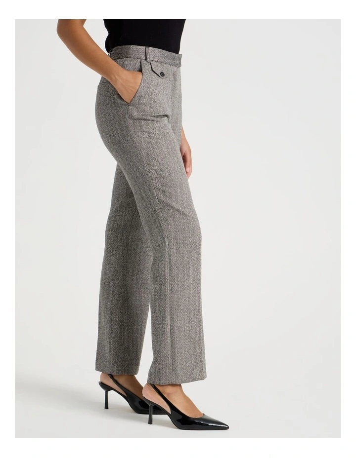 Herringbone Bootcut Pant in Grey image 2