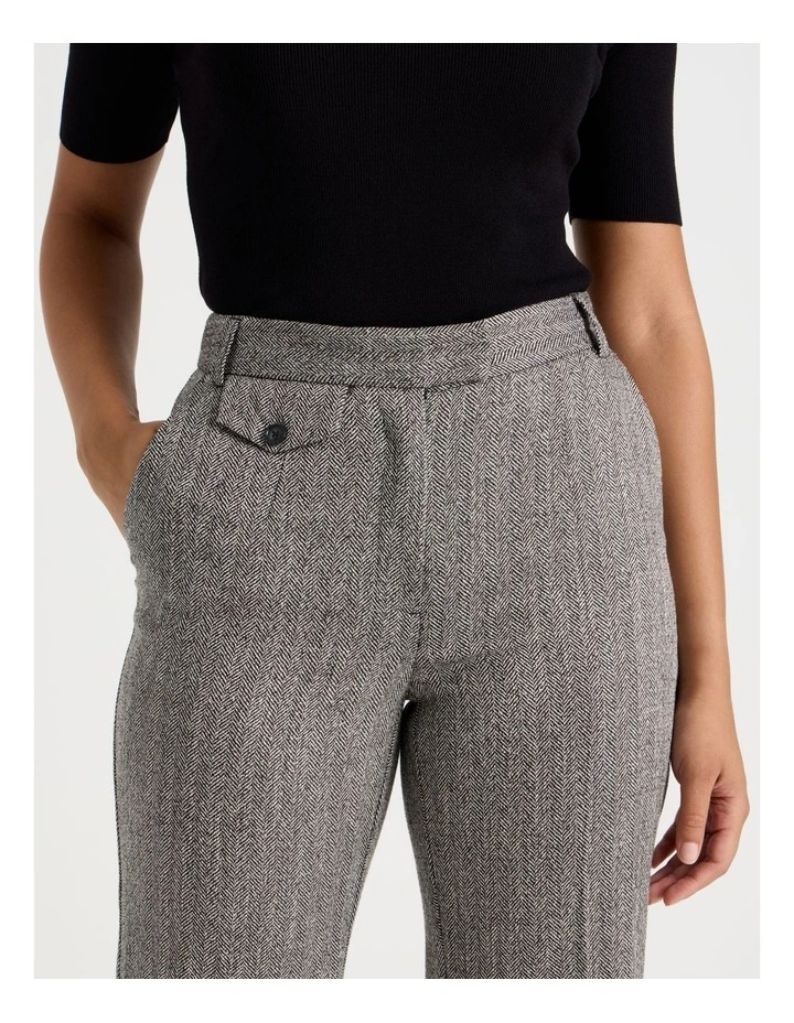 Herringbone Bootcut Pant in Grey image 3