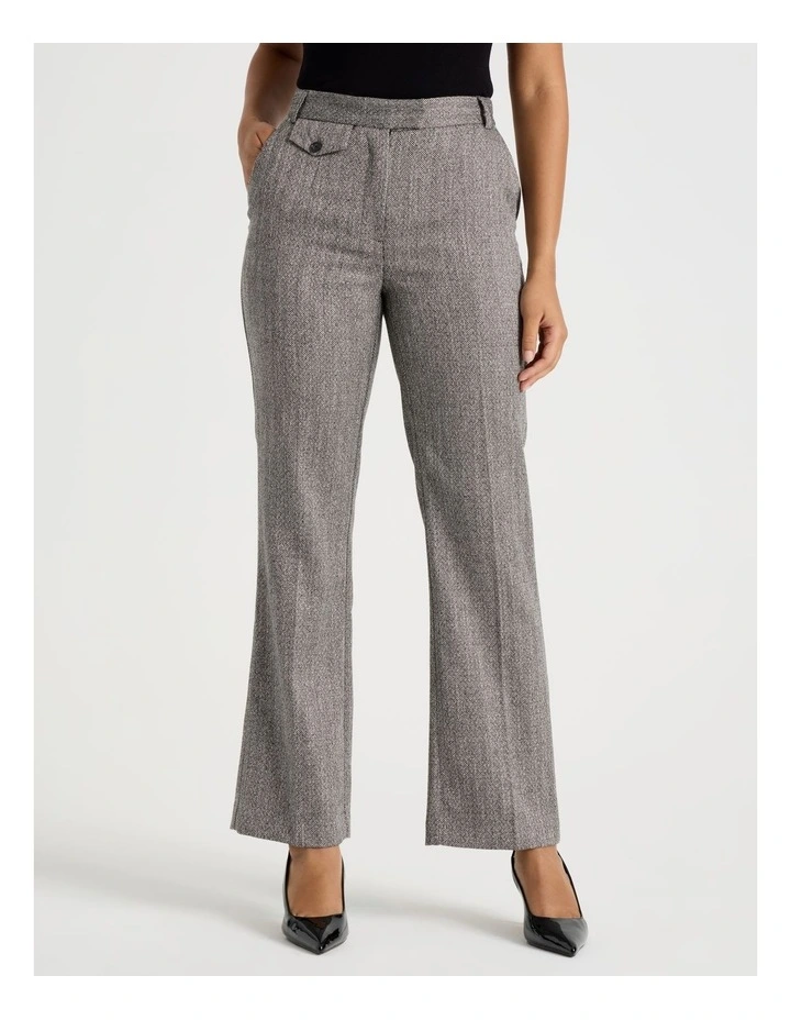 Herringbone Bootcut Pant in Grey image 4