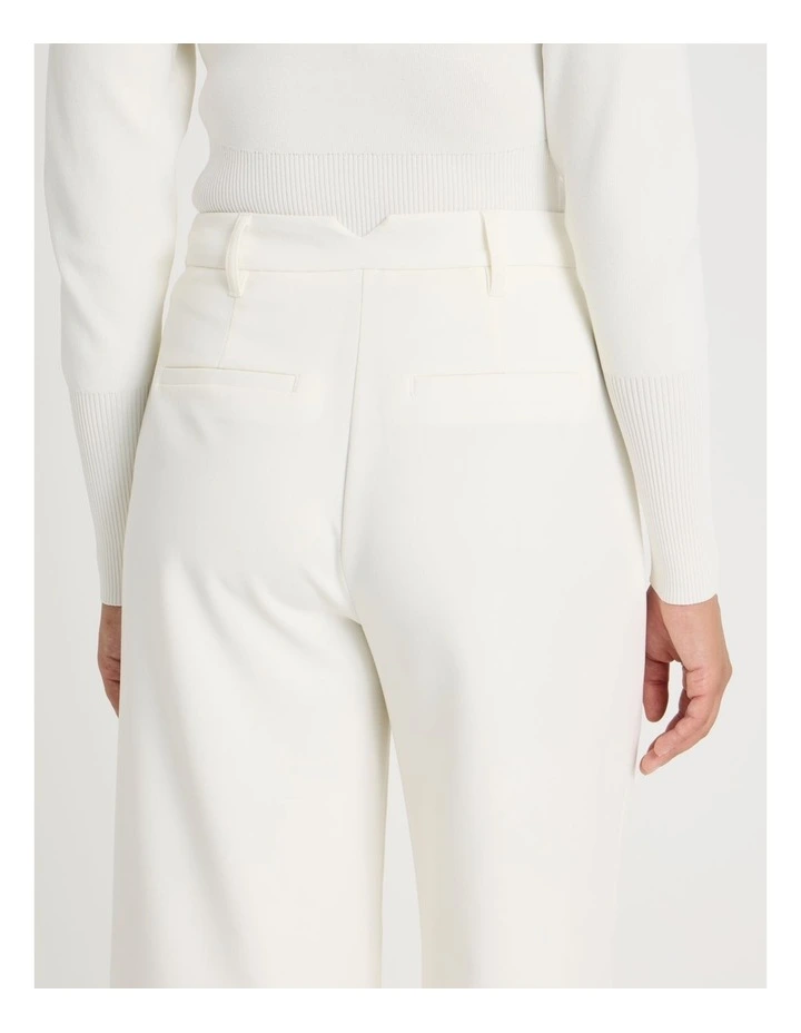 Pleated Wide Leg Pant in Cream image 7
