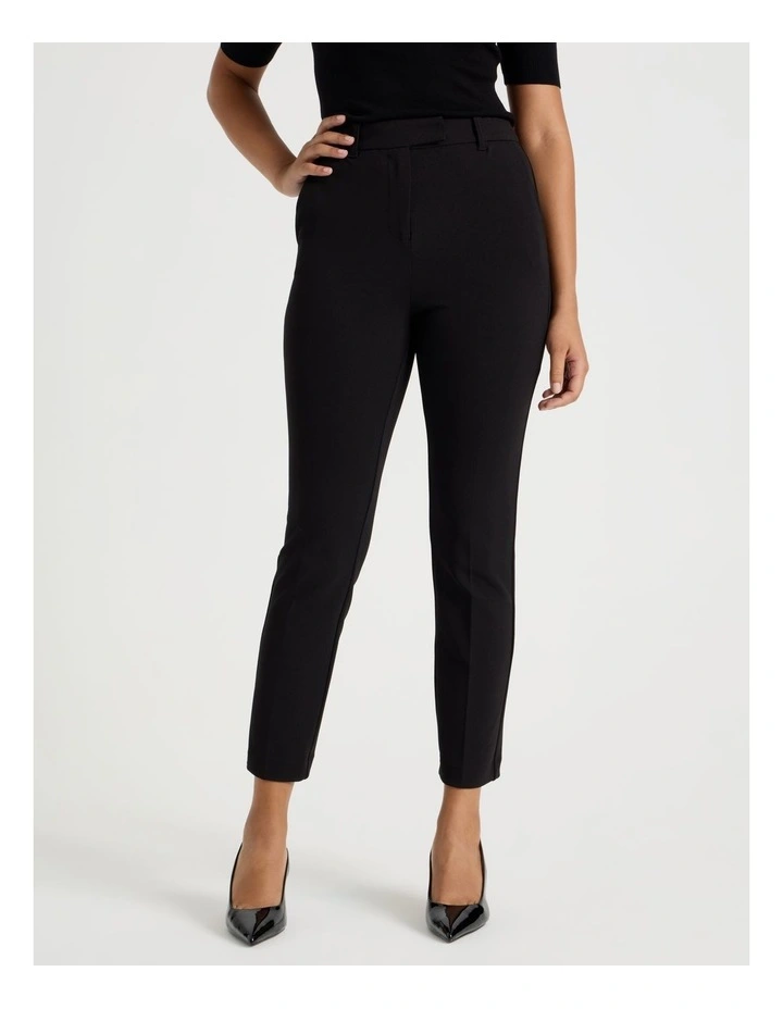 Mid Rise Slim Pant in Black image 3