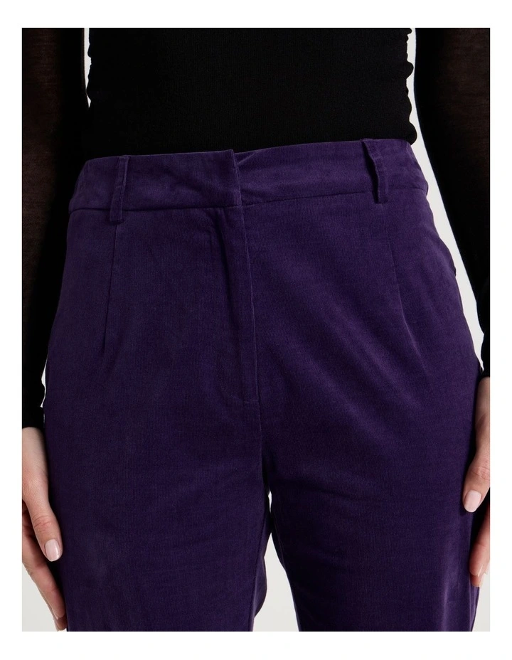 Velvet Mid Rise Flare Pant in Purple image 5