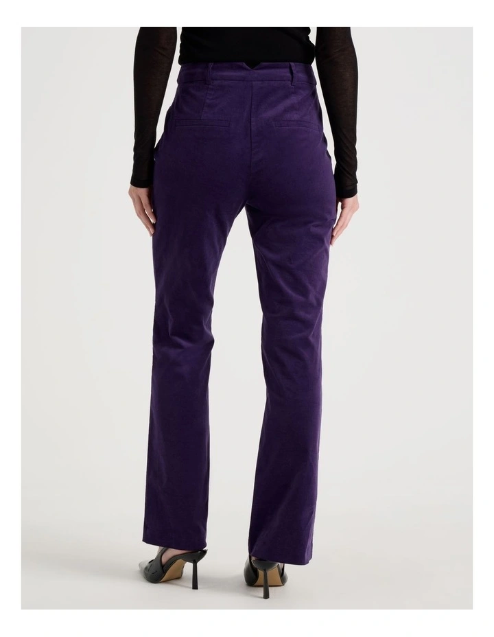 Velvet Mid Rise Flare Pant in Purple image 6