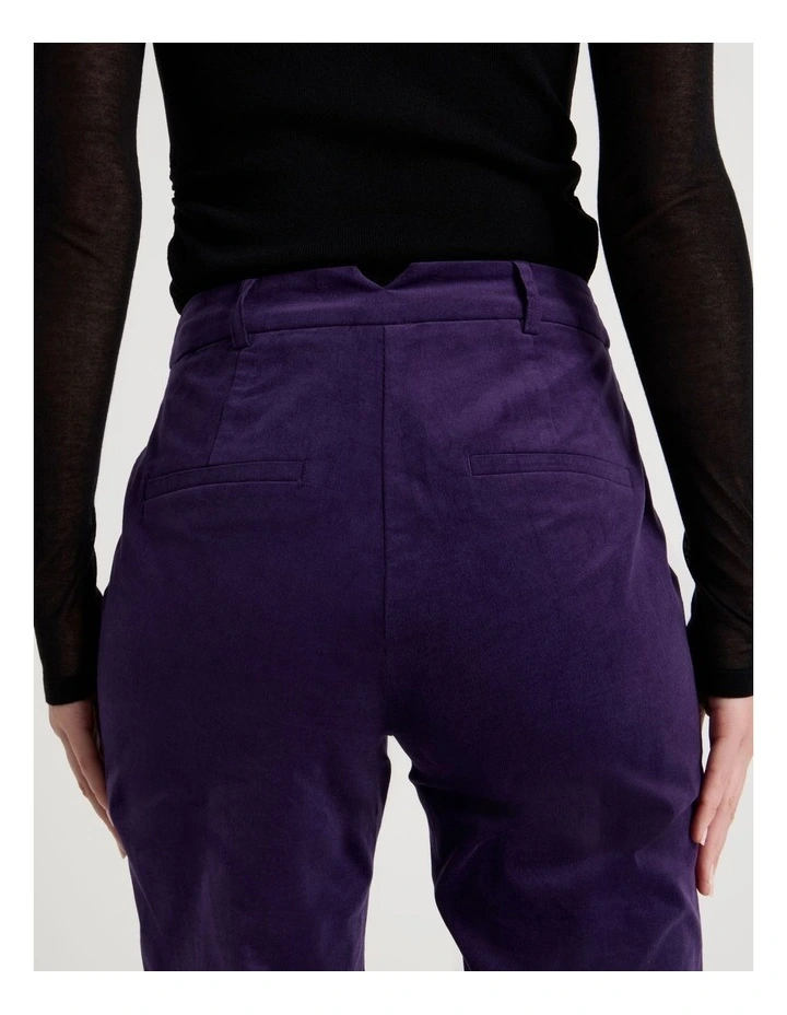 Velvet Mid Rise Flare Pant in Purple image 7