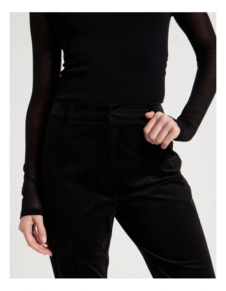 Velvet Mid Rise Flare Pant in Black image 4