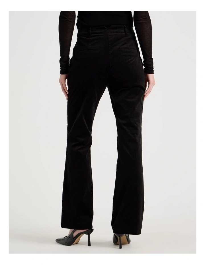 Velvet Mid Rise Flare Pant in Black image 6