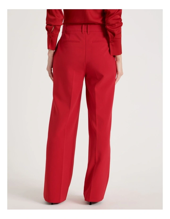 Pintuck Wide Leg Pant in Red image 5