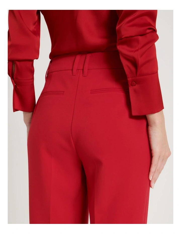 Pintuck Wide Leg Pant in Red image 6