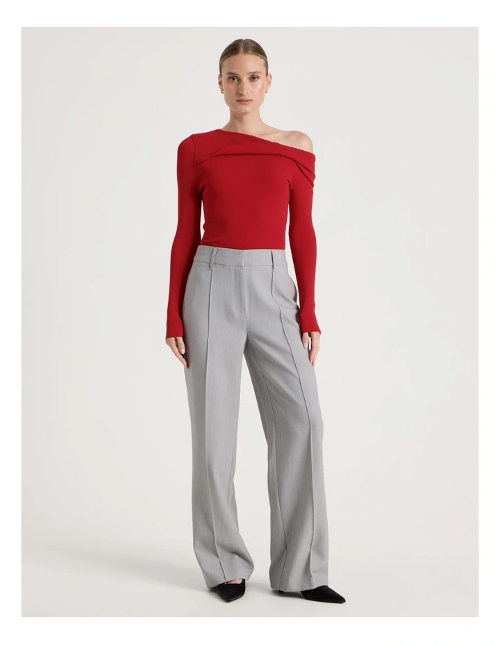 Pintuck Wide Leg Pant in Grey image 3