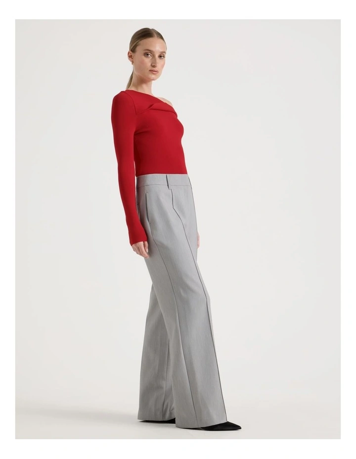 Pintuck Wide Leg Pant in Grey image 5