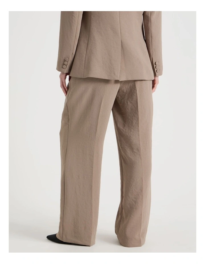 Pleat Front Wide Leg Pant in Taupe image 5