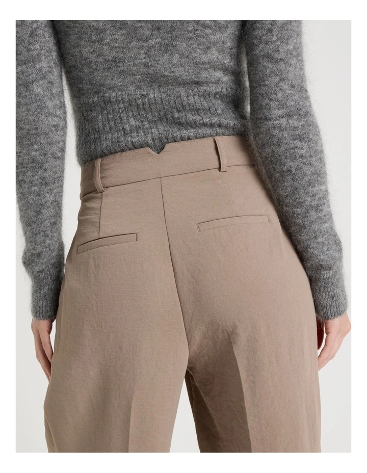 Pleat Front Wide Leg Pant in Taupe image 7