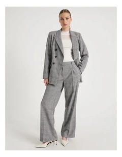 Check Wide Leg Pant in Black/White