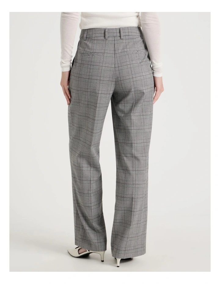 Check Wide Leg Pant in Black/White image 6