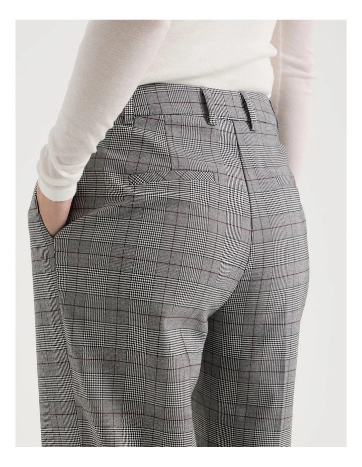 Check Wide Leg Pant in Black/White image 7