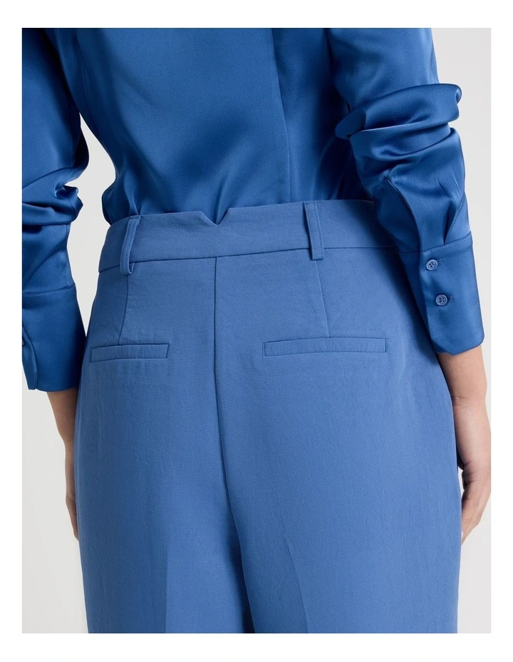 Pleat Front Wide Leg Pant in Blue image 6