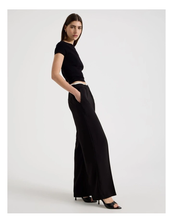 Elasticated Waist Pant in Black image 1