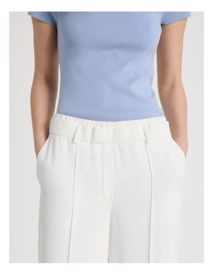 Elasticated Waist Pant in Ivory image 3