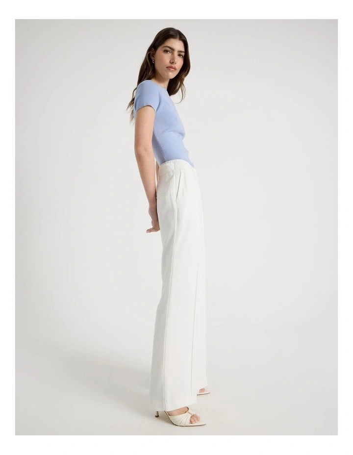 Elasticated Waist Pant in Ivory image 4