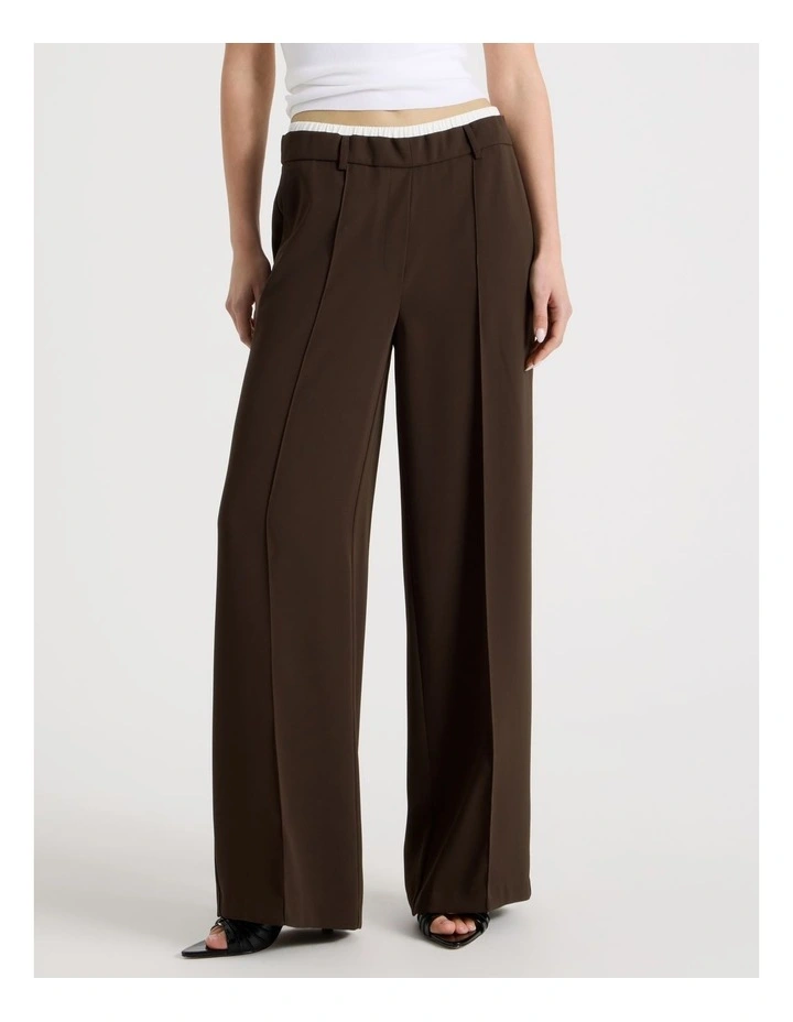 Elasticated Waist Pant in Brown image 2