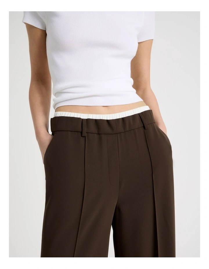 Elasticated Waist Pant in Brown image 4