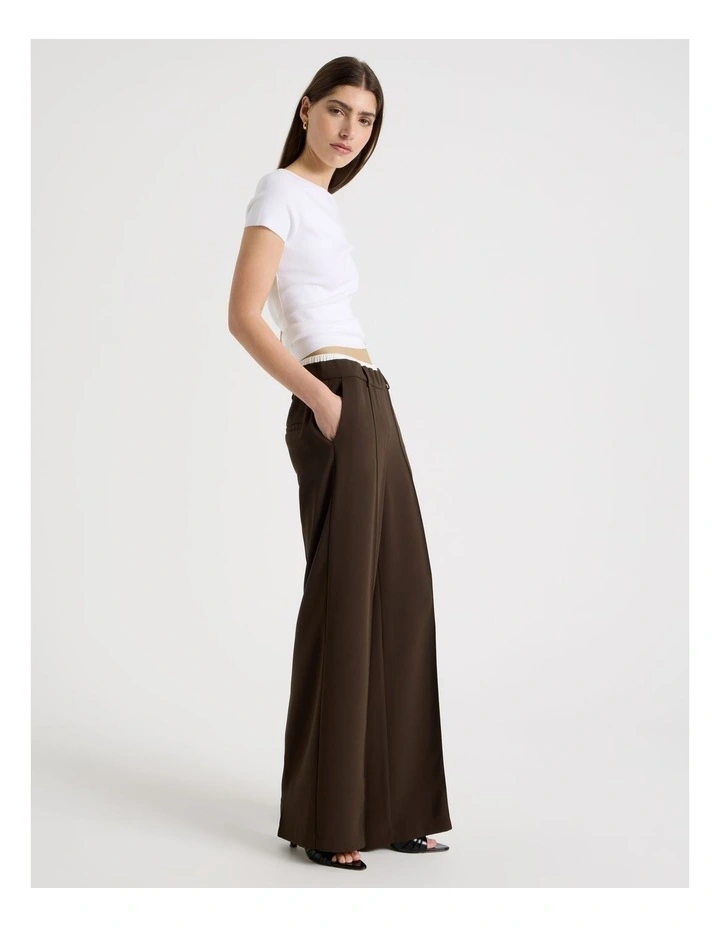 Elasticated Waist Pant in Brown image 5
