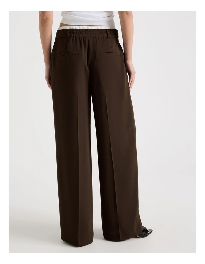 Elasticated Waist Pant in Brown image 6