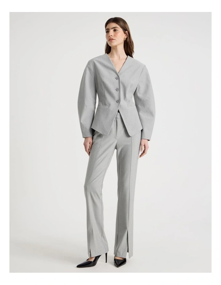 Split Hem Tailored Pant in Grey image 1