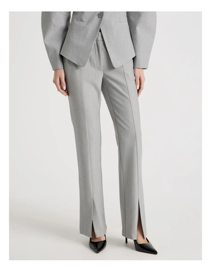 Split Hem Tailored Pant in Grey image 2