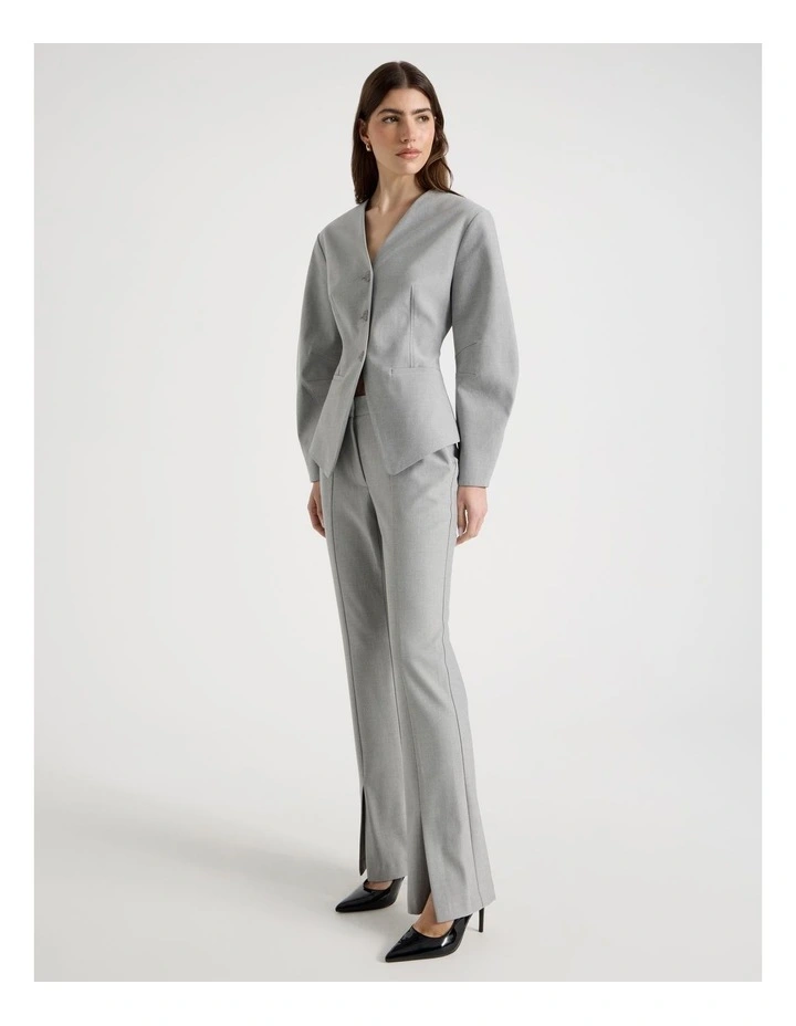 Split Hem Tailored Pant in Grey image 3