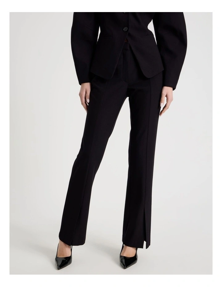 Split Hem Tailored Pant in Black image 3
