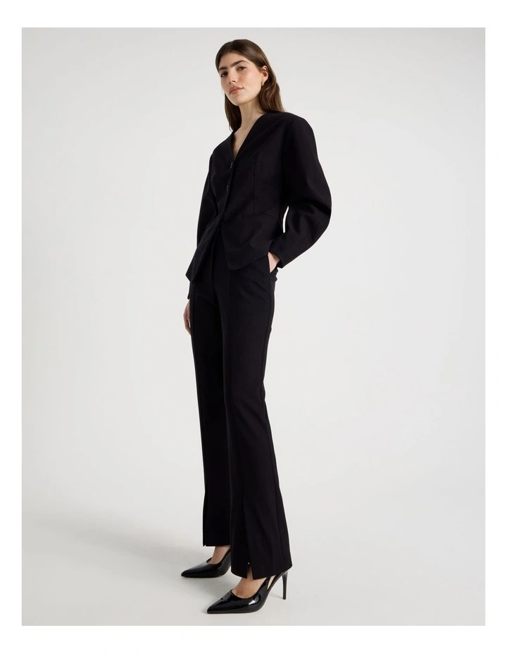 Split Hem Tailored Pant in Black image 4