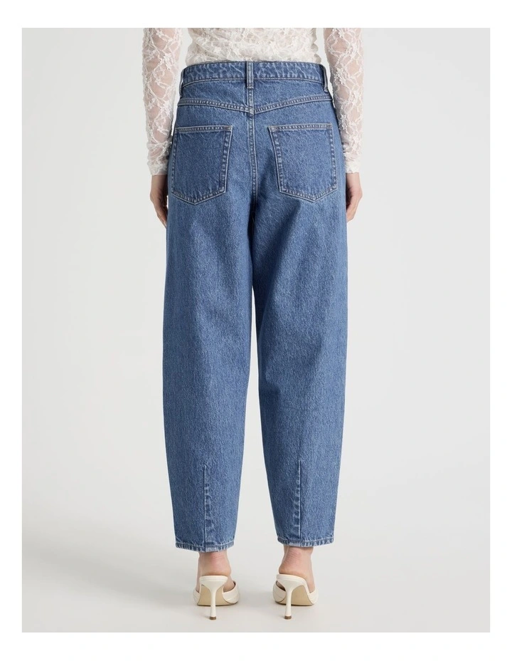 Zipper Leg Denim Jean in Blue image 6