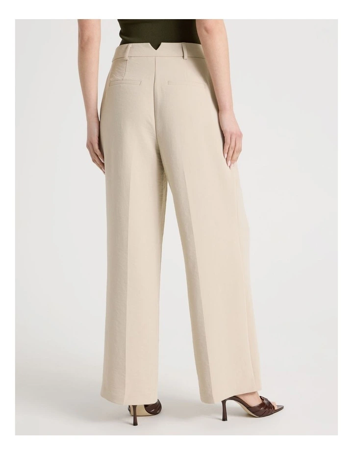 Pleat Front Wide Leg Pant in Stone image 6