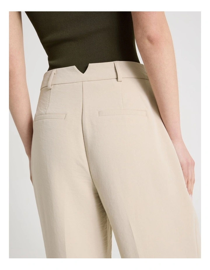Pleat Front Wide Leg Pant in Stone image 7