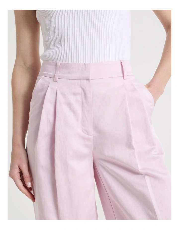 Pleated Wide Leg Pants in Light Pink image 4