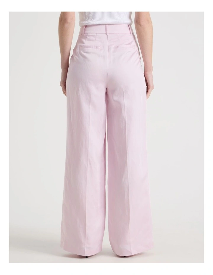 Pleated Wide Leg Pants in Light Pink image 6