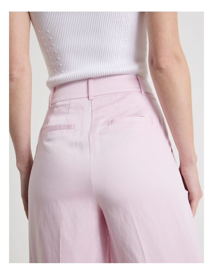 Pleated Wide Leg Pants in Light Pink image 7